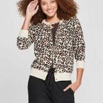 A New Day Brown and Cream Cardigan Sweater with Animal Print Photo 0