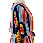 City Chic Wrap Dress Ruffle Sleeve Belted Pink Multi Stripe Women’s Plus Size 24 Photo 10