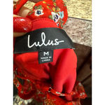 Lulus Women's  Red Floral Ruffled Mini Dress M Photo 7