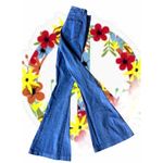 Three Bird Nest Jeans Girls XL Denim Bell bottoms High Waist Flare Legs … Blue Size undefined Photo 1