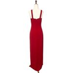 Adrianna Papell Long Red Low Cut Evening Gown Cocktail Formal Party Dress Size 6 Photo 2