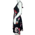 Ann Taylor Dress Women 00P Black Pink Floral Sheath Dress Crossover Strap Petite Photo 2