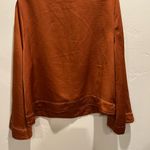 Prologue Women's Rust Satin Long Sleeve Blouse Top Sz XL Photo 5