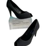 Donald Pliner Black Crepe Elastic Peep Photo 3