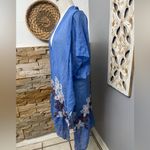 Woven Heart  blue cotton embroidered Cardigan Photo 2