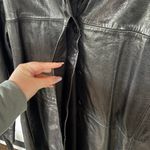 American Vintage Vintage 90s Wilsons Leather Black Longline Trench Coat Matrix City Womens XL Photo 3