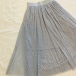 Macy's NWT Grey and White Polka Dot Shee Hem Maxi Skirt With 3 Layers Princess Cut Photo 1