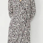 Ann Taylor Winter White Floral knit v neck Wrap Dress Size Medium Photo 0