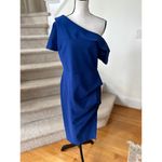 Chiara Boni Arabela Deep Navy Blue Off the Shoulder Sheath Cocktail Dress Size 12 Photo 1
