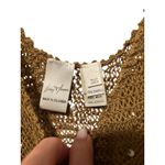 Vicky Moreinis Brown Knit Beaded Swimwear Cover up Dress Beaded Fringe Stretch Photo 2