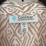 Coolibar Tan and White Sleeveless Blouse UPF 50 Patterned Size Small Vacation Photo 2