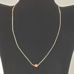 Silver Bead Necklace with Maroon Stone Red Photo 0