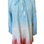 Simply Southern  Long Sleeve Knee Length Peasant Dress Ombre NWT Large Photo 0