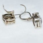 Source Unknown Trendy Unique D Stamped Crystal  Silver French Clip Vintage Earrings Photo 3