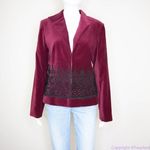 Maggy London Maggy London 100% cotton embossment burgundy velvet blazer jacket, size 10 Photo 13