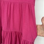 Old Navy Solid Hot Pink Tiered Shirt Dress Short Sleeve Pockets Casual Size S Photo 3