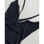 AQUA  Swimwear One Piece Swimsuit Black Extra Small Rhinestone Trim Detail NEW Photo 3