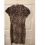 Etcetera  Leopard Print Velvet Cap Sleeves Scarf Neck Sheath Dress, 0 Photo 5