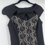 Enfocus Studio Lace Sheath Dress Sz 6 Gothic Nude Illusion Party Cutout Witchy Photo 1