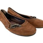 Barbara Bui BUI Brown Suede Leather Buckle Accent Ballet Flats Photo 0