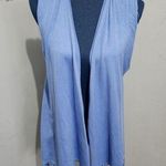 Joseph A  Blue Open Sweater Vest with Tassel Hem Photo 0