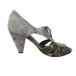 Vaneli Women's Gray Suede Peep Toe Lace Photo 5