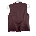 Marina Luna 100% Linen Brown Sleeveless Pintuck Button Up Blouse Size L Size L Photo 1
