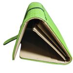Leather Wallet Lime Green Embossed Faux Snap Closure Decorative Bee Accent Photo 5