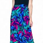 Kathie Lee Vintage Colorful Plant Tropical Printed Midi Skirt Photo 6