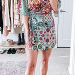 ZARA Green Multi Color Pattern Patchwork Floral Mini Dress Photo 3