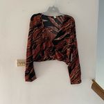 BP NWT brown burnout tiger stripe wrap front plus size crop top Photo 1