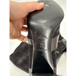 Longchamp Black Suede Leather Block Heel Knee-High Tall Boots Size 40 Photo 4