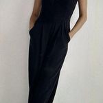 Madewell Grace Cap Sleeve Wide Leg Crop True Black Jumpsuit US Women's Sz 4 Photo 0
