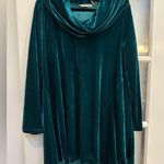 Soft Surroundings Velvet Green Teal Cowl Neck Drape Tunic Blouse Size XL Photo 6