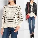 IRO  Odessa Striped Black Loose White Sweater size medium Photo 2
