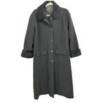 Hilary Radley Black Boiled 100% Wool Shearling Trim Lined Long Coat, Size 8, EUC Photo 8