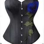 Amazon Black Corset with Blue and Green Embroidery Photo 0