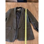 Veronica Beard  Clay Open front Shawl lapel Boyfriend Blazer Green/ Brown wool 8 Photo 3