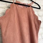 Alya  Blush Pink Microfiber Scalloped Dress Medium Photo 2