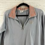 Victoria's Secret Pink Victoria’s Secret Blue Leopard Quarter Zip Pullover Size M Photo 2