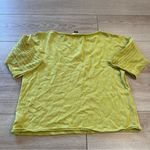 St. John  Women’s Lime Green Boatneck Knit Perforated Raglan Top Size M Photo 3