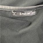 SheIn Black Faux Leather Hook Front Crop Bralette Top Corset Style Photo 6