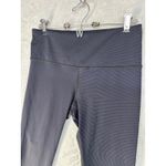 Vimmia Leggings Large Black Yoga Athleisure USA Made Stretch Diamond Stripe Photo 5