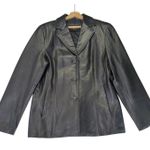 Siena Black Leather Jacket Women's Size 12 Biker Moto Photo 0