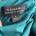 Tahari  | Forest Green Lace Draped Neck Long Sleeve Cocktail Dress Sz 6 Photo 7