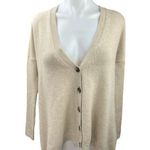 Theory Beige 100% Cashmere V Neck Button Down Cardigan Sweater Top Size S Photo 0