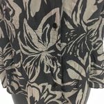 Sigrid Olsen  black/taupe floral silk blouse Size 8 Photo 4