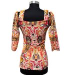 Boston Proper  off the shoulder floral stretch top size S Photo 3