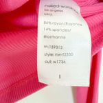 Naked Wardrobe Womens Crop Top Size L Pink Ribbed Zip Mock Neck Minimalist Photo 3