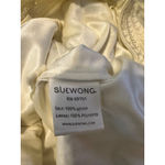 Sue Wong Dress Ivory Embroidered Beaded Leaf Pattern Sleeveless V-Neck 0 Photo 10